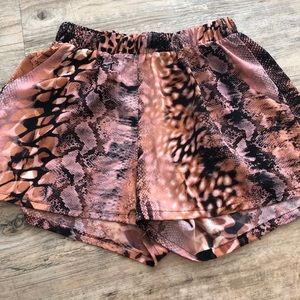 boutique snake skin shorts